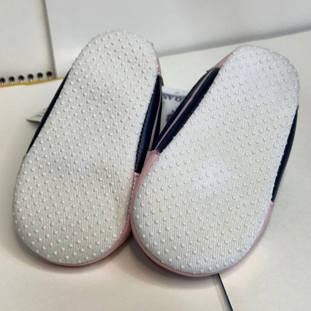 U.S. Polo Assn. Sneakers Girls 4 9M-12M Navy Pink Gingham Excellent